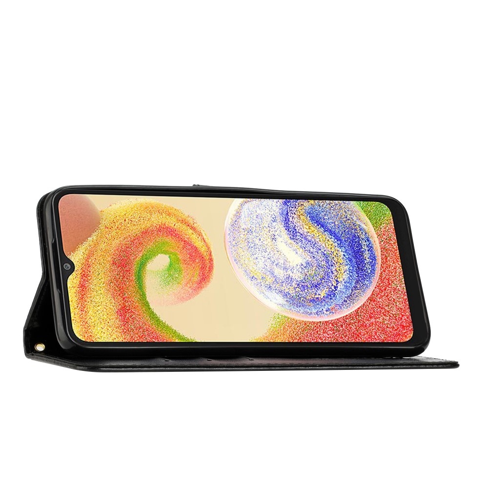 Virágok könyv tok Samsung Galaxy A06 4G készülékhez - fekete