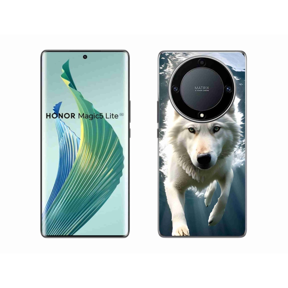 Zselés borítás mmCase a Honor Magic 5 Lite 5G készülékhez - fehér farkas
