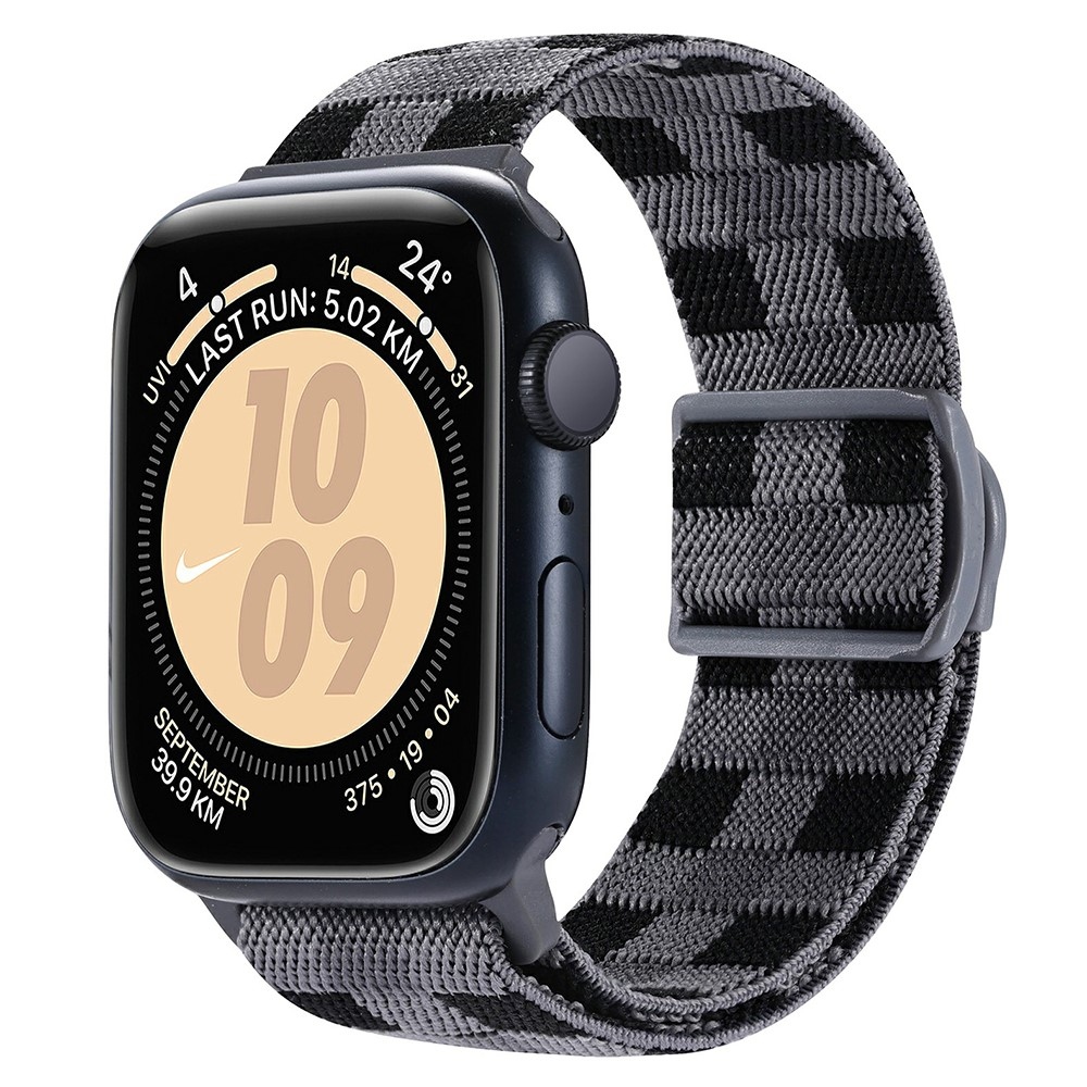 Fokozatos nejlon szíj Apple Watch Ultra/Ultra 2 49mm/SE/SE 2022/2023 44mm/9/8/7 45mm/6/5/4 44mm/3/2/1 42 mm-es Apple Watch Ultra/Ultra 2 órához - szürke kockák