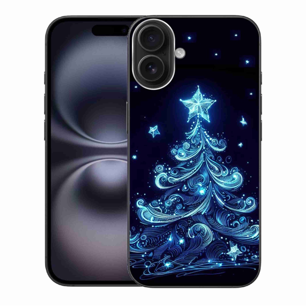 Gél borítás mmCase iPhone 16 Plus készülékhez - neon karácsonyfa 4
