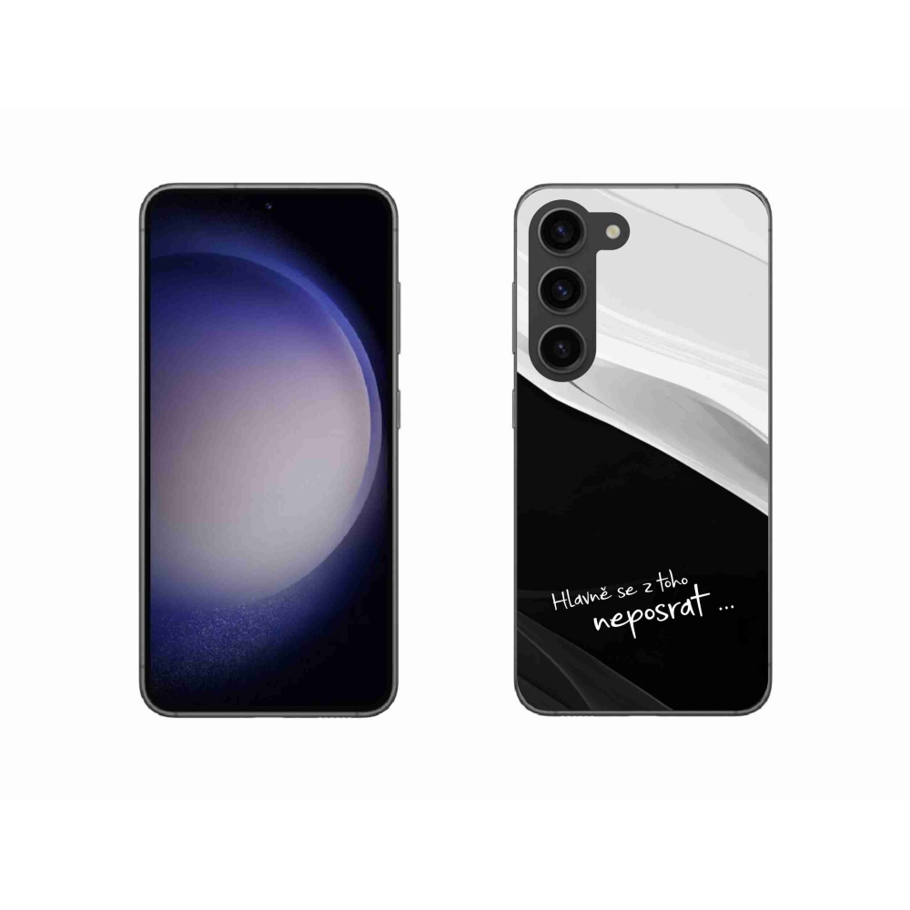 Gél borító mmCase Samsung Galaxy S23 5G - vicces szöveg 13 fekete és fehér háttérrel