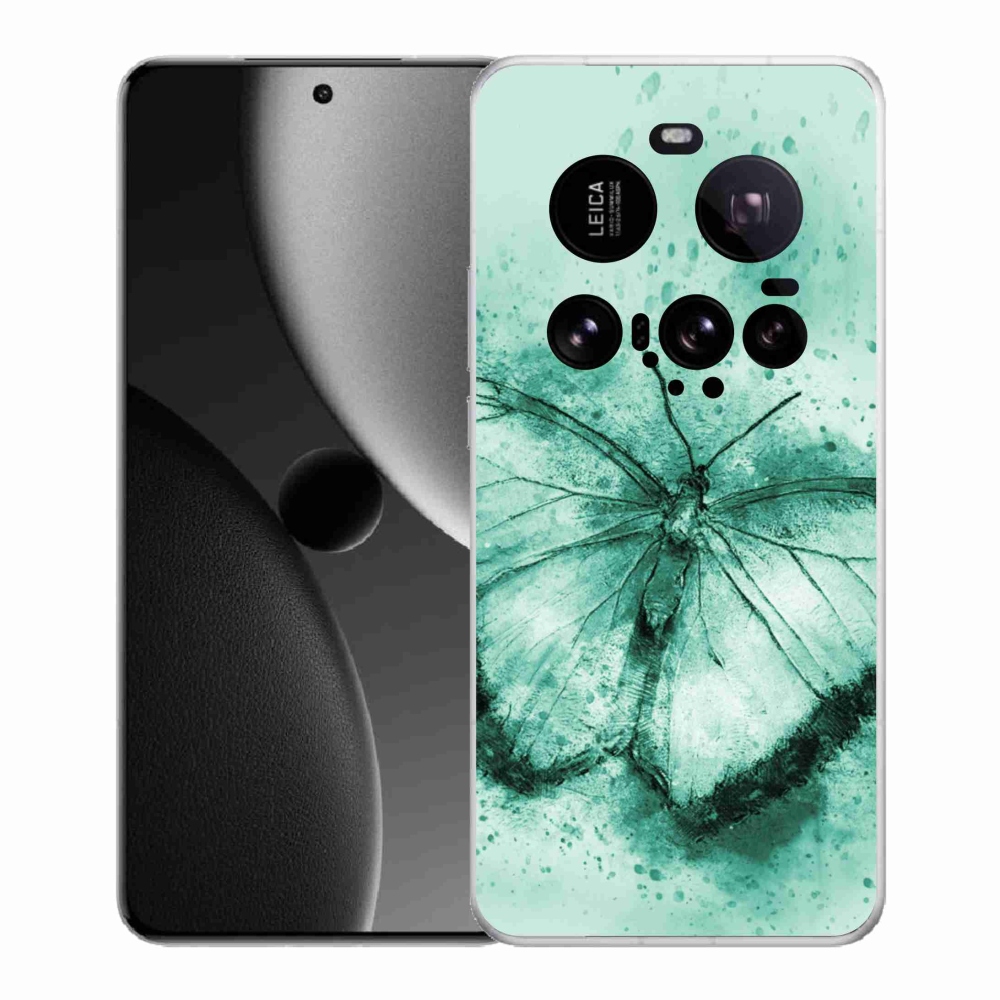 Gél borítás mmCase a Xiaomi 15 Ultra számára - zöld pillangó