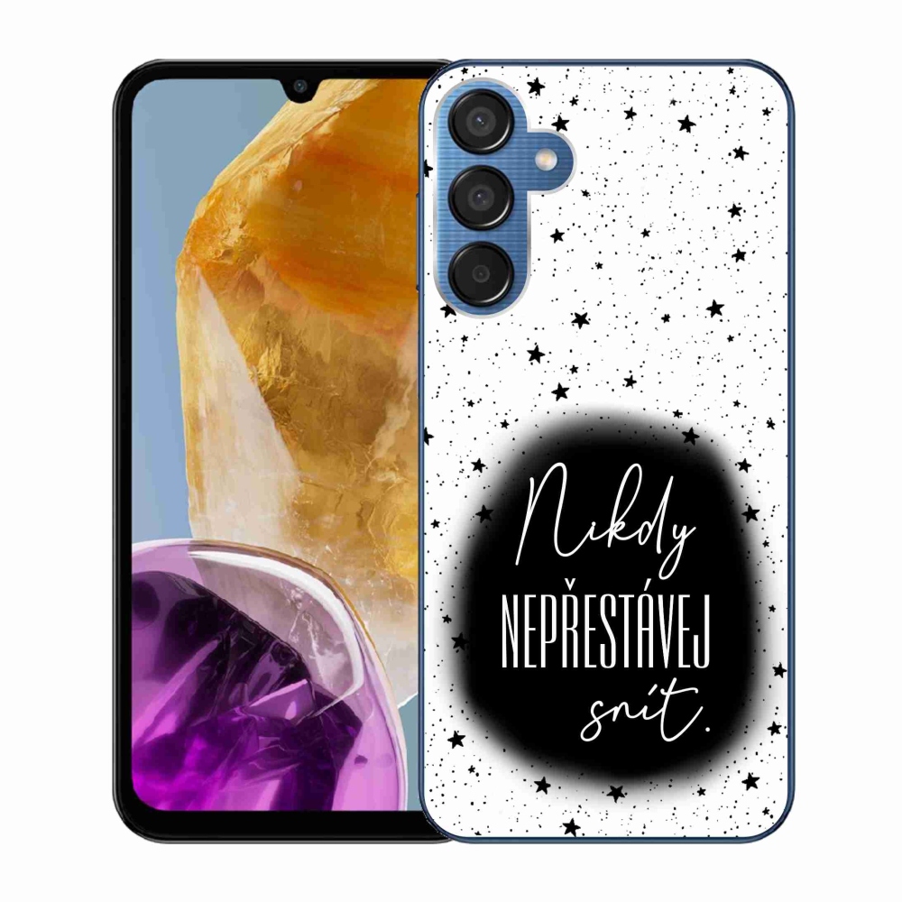 Gél borítás mmCase Samsung Galaxy M15 5G - idézet 1 fekete és fehér háttérrel