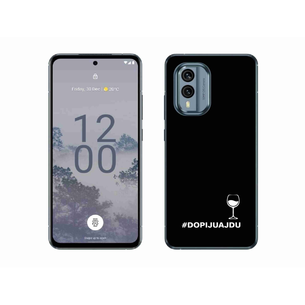 Zselés borító mmCase a Nokia X30 5G készülékhez - bor motívum fekete háttérrel