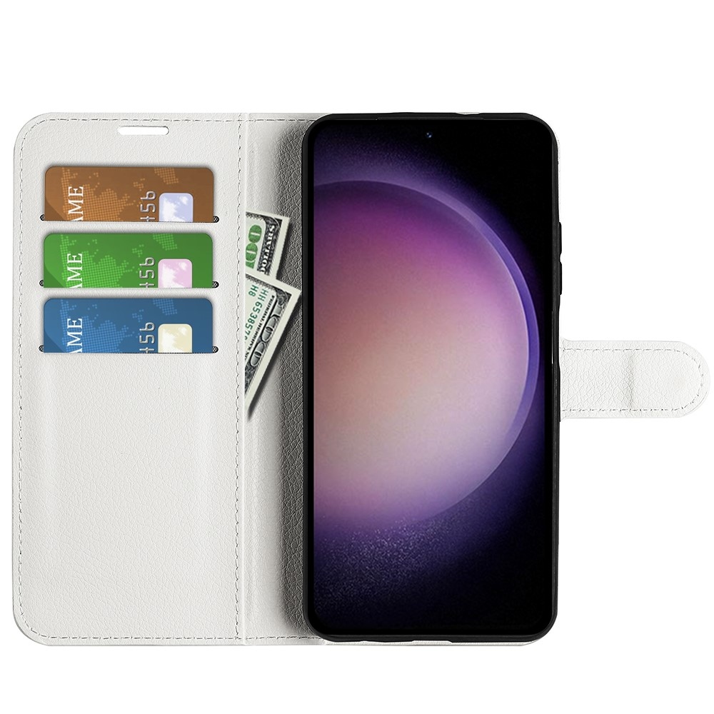 Litchi könyv tok Samsung Galaxy S23 FE készülékhez - fehér