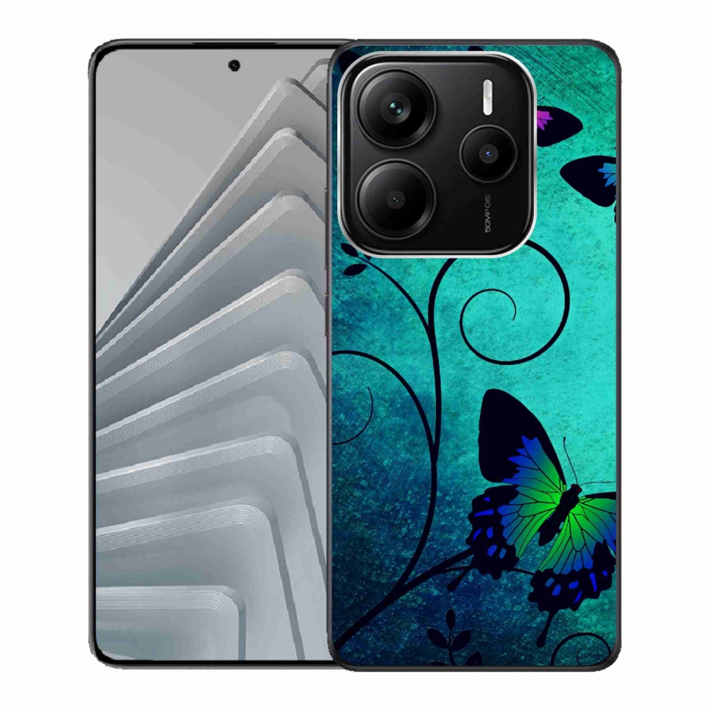 Gél borítás mmCase a Xiaomi Redmi Note 14 5G számára - színes pillangók