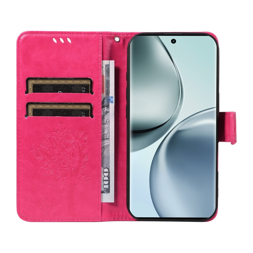 Fák könyvtáska a Realme 14 Pro 5G számára - rózsaszínű