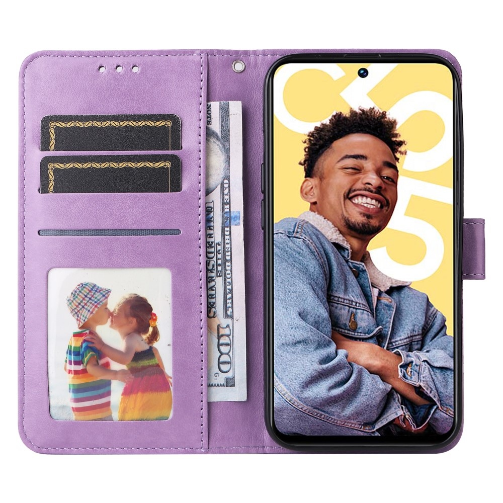 Napraforgó könyvtáska a Realme C55 készülékhez - lila