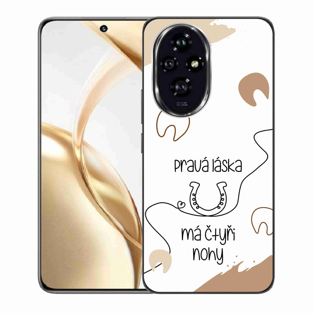 Zselés borító mmCase a Honor 200 5G készülékhez - ló motívum fehér háttérrel