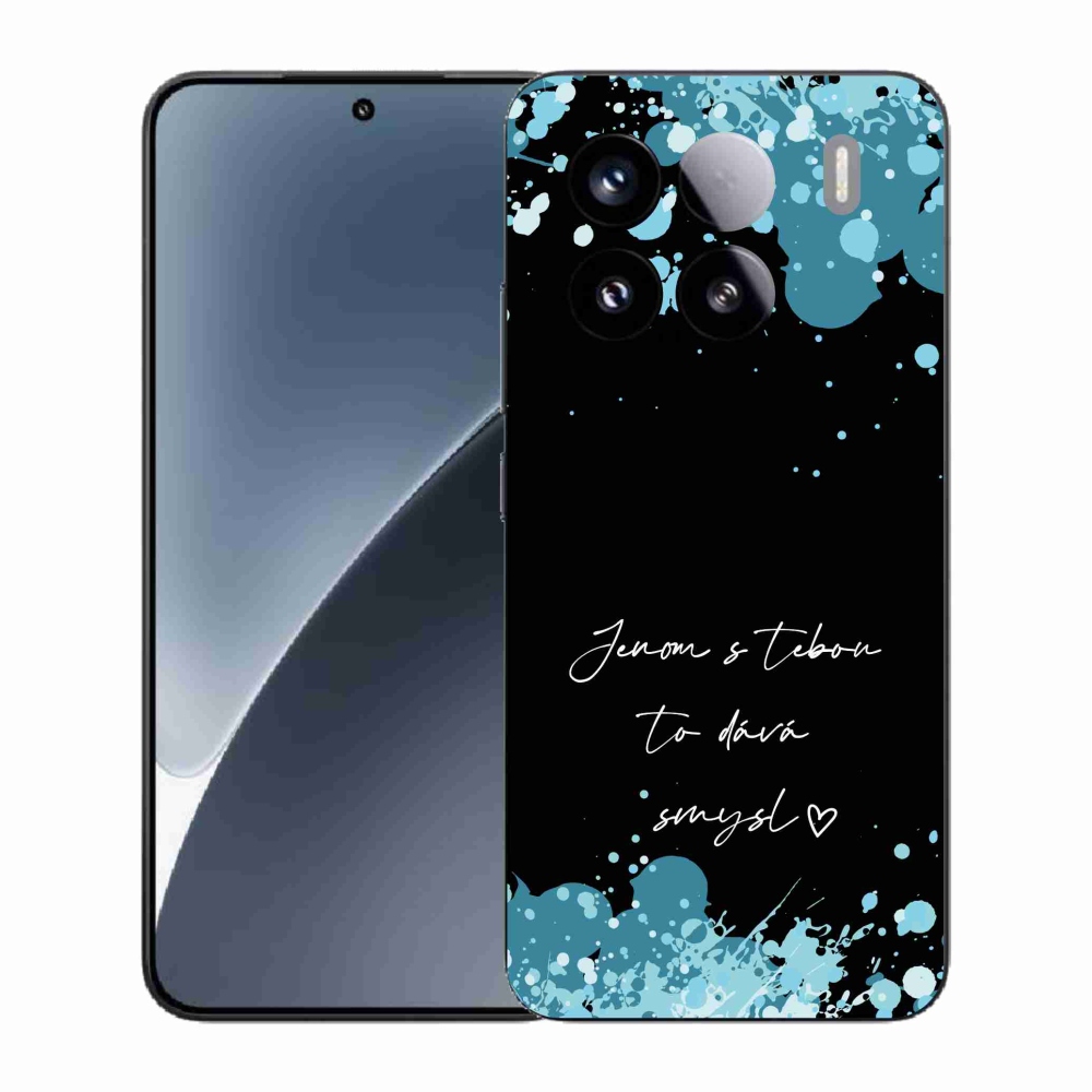 Gél borító mmCase a Xiaomi 15 - szerelem szöveg fekete háttérrel