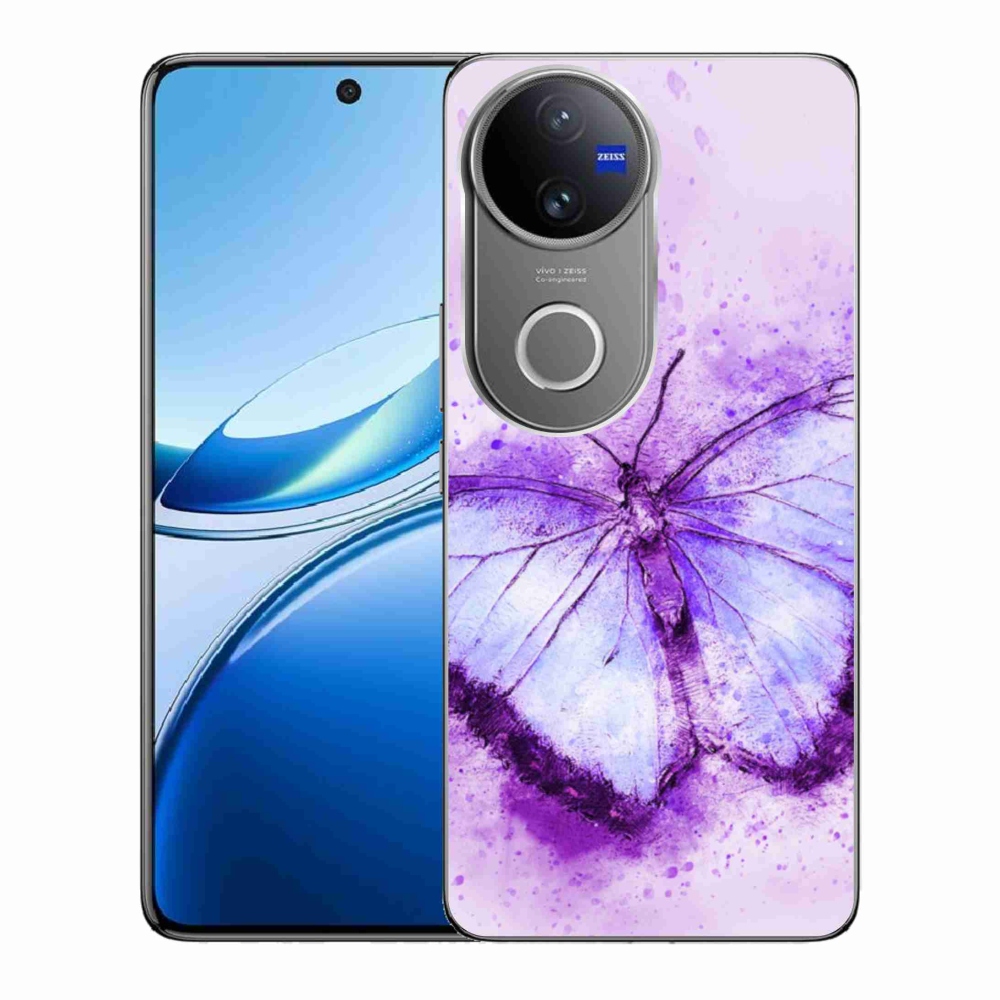 Zselés borítás mmCase a Vivo V50 5G készülékhez - lila pillangó