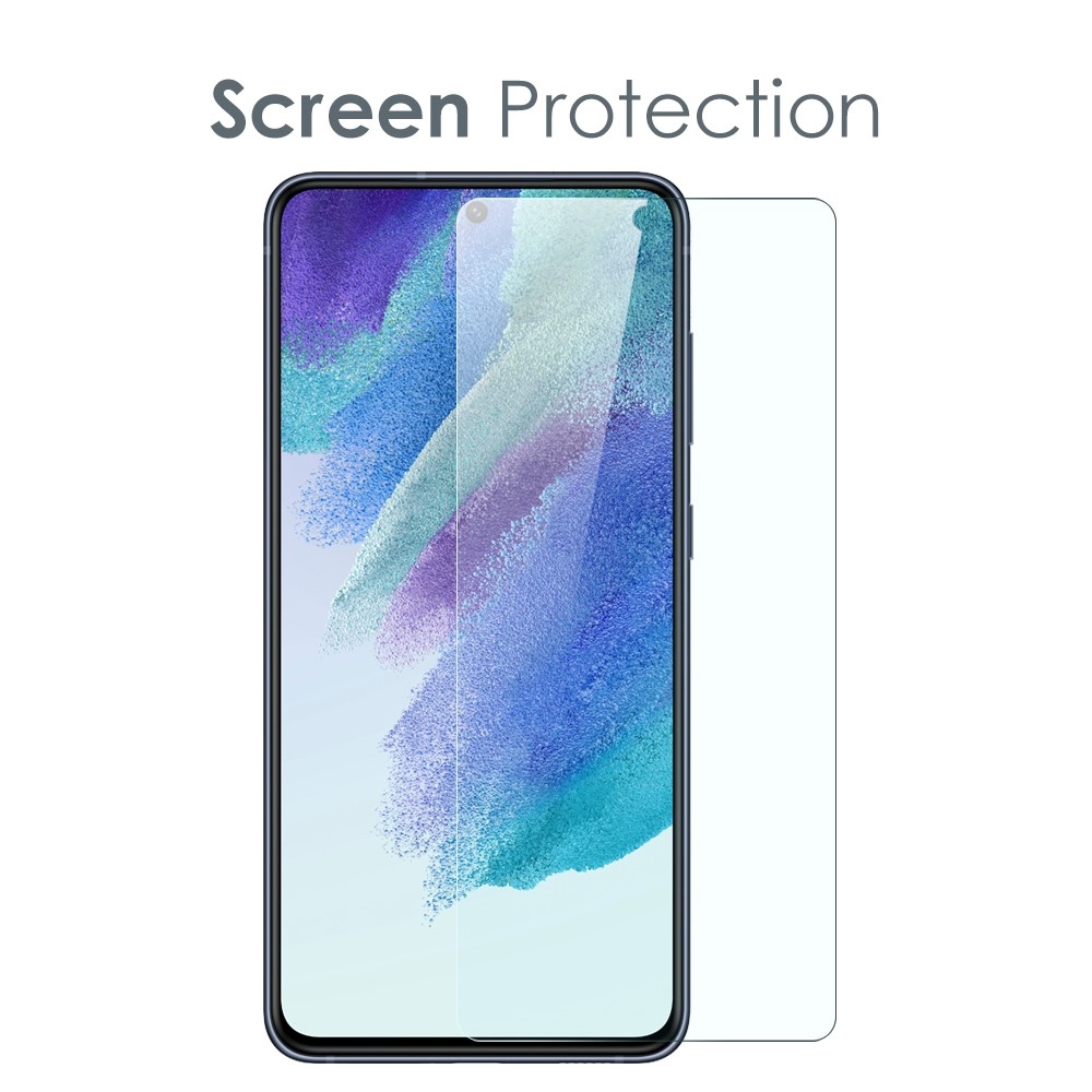 NORTHJO átlátszó zselés tok + edzett üveg Samsung Galaxy S21 FE - átlátszó