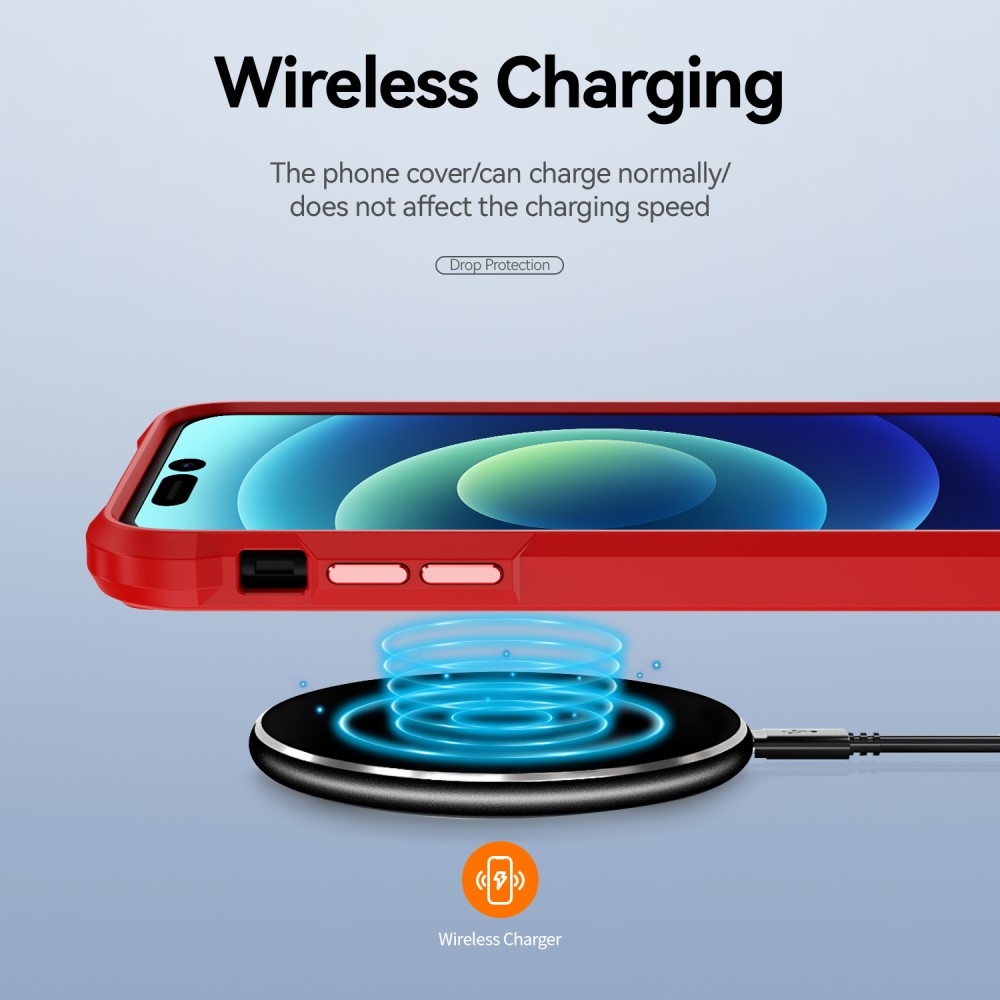 Gél tok fix hátlappal iPhone 15 Pro Max készülékhez - piros