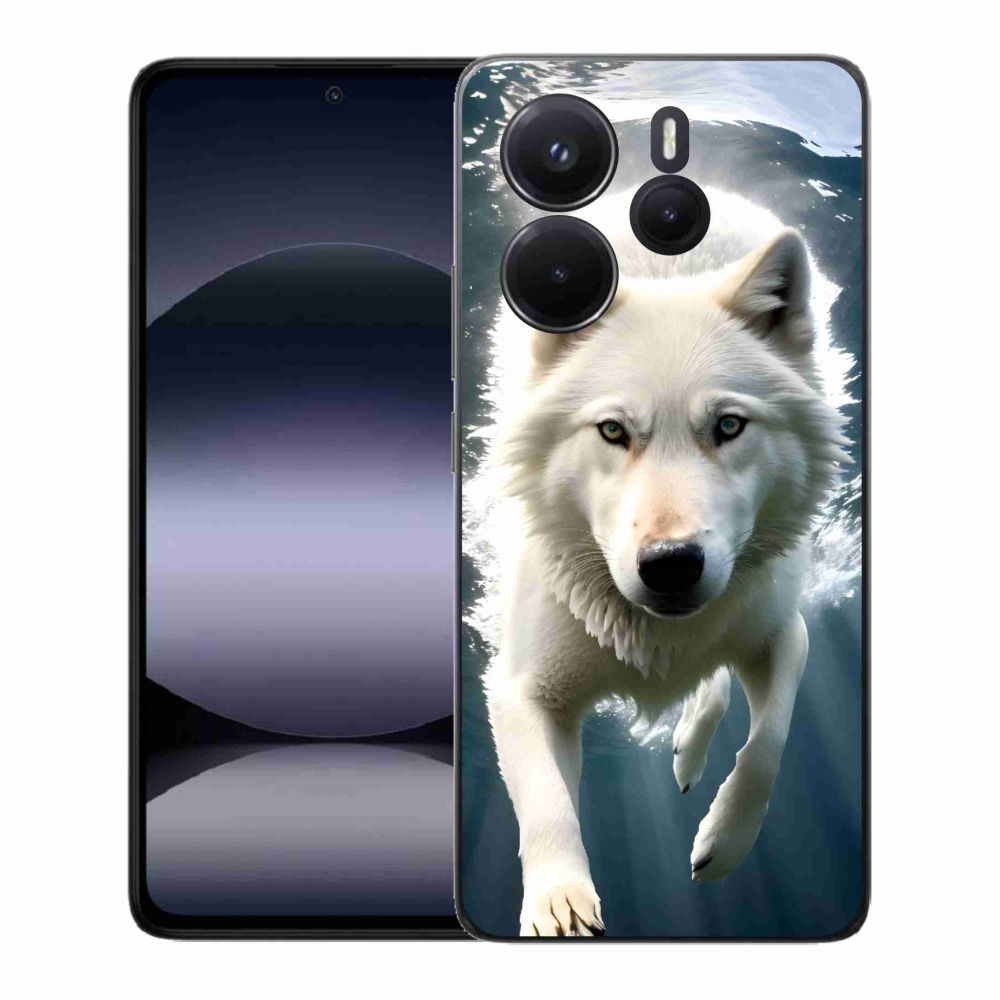 Gél borítás mmCase a Xiaomi Redmi Note 14-hez - fehér farkas
