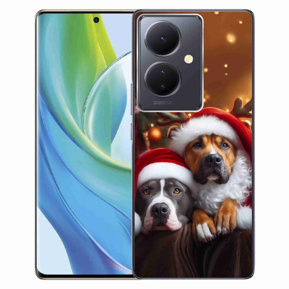 Gél borítás mmCase a Vivo V29 Lite 5G-n - Karácsonyi kutyák