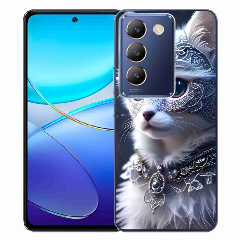 Zselés borítás mmCase a Vivo V40 SE 4G/5G készülékhez - fehér macska