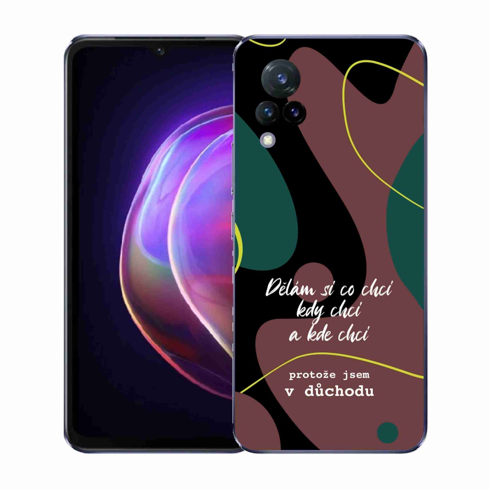 Gél borító mmCase a Vivo V21 4G/5G készülékhez - vicces szöveg 10 fekete háttér