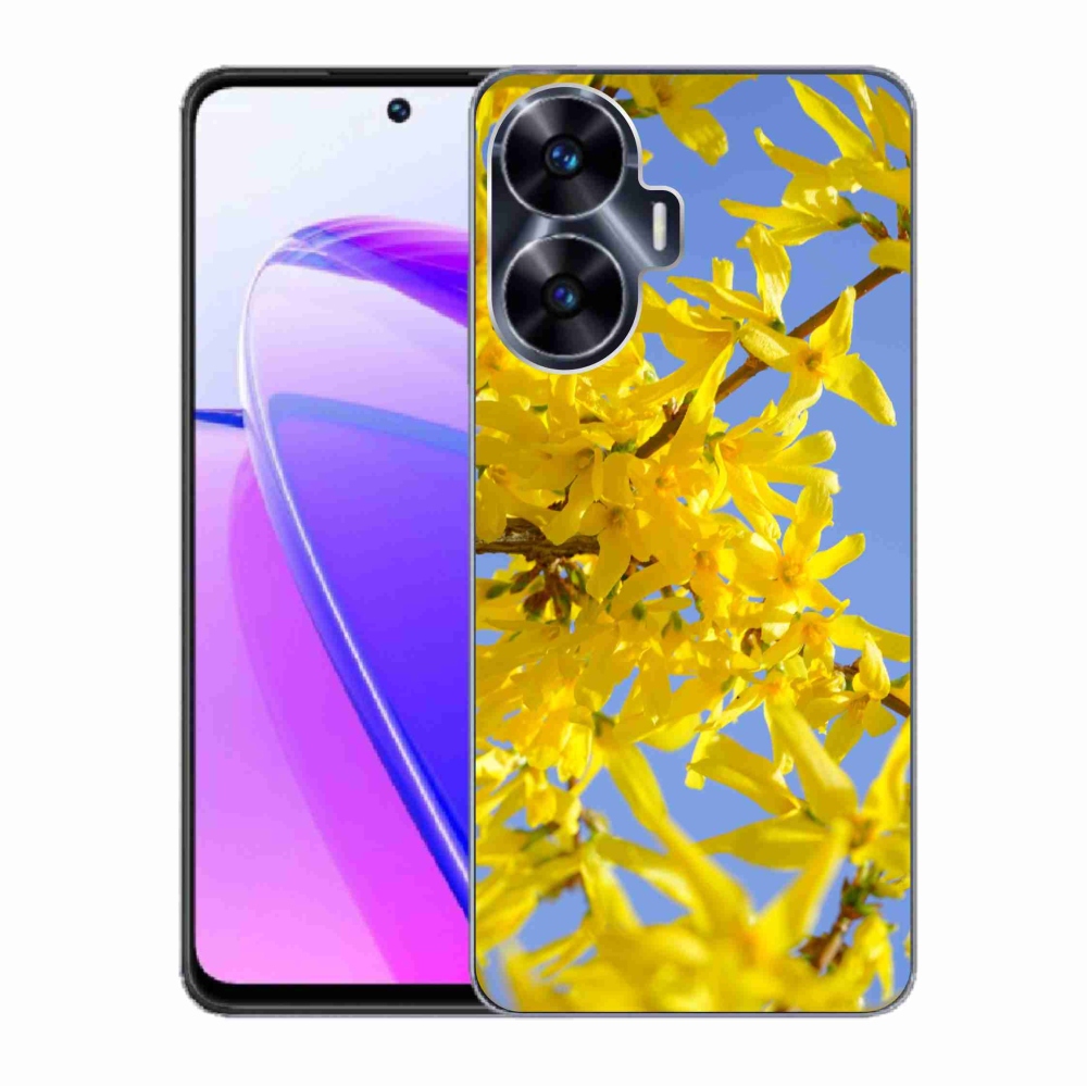 Gél borító mmCase a Realme C55 készülékhez - sárga virágok