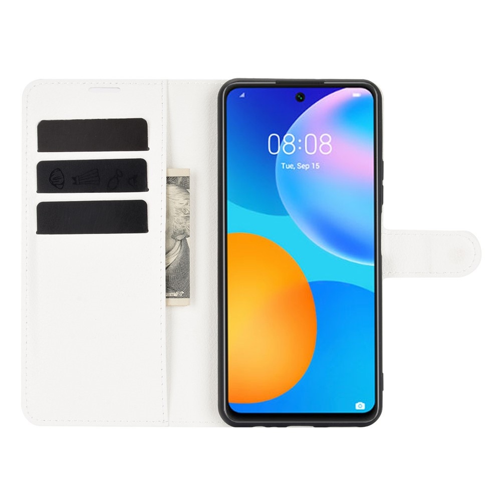 Litchi könyvtáska Huawei P Smart (2021) - fehér