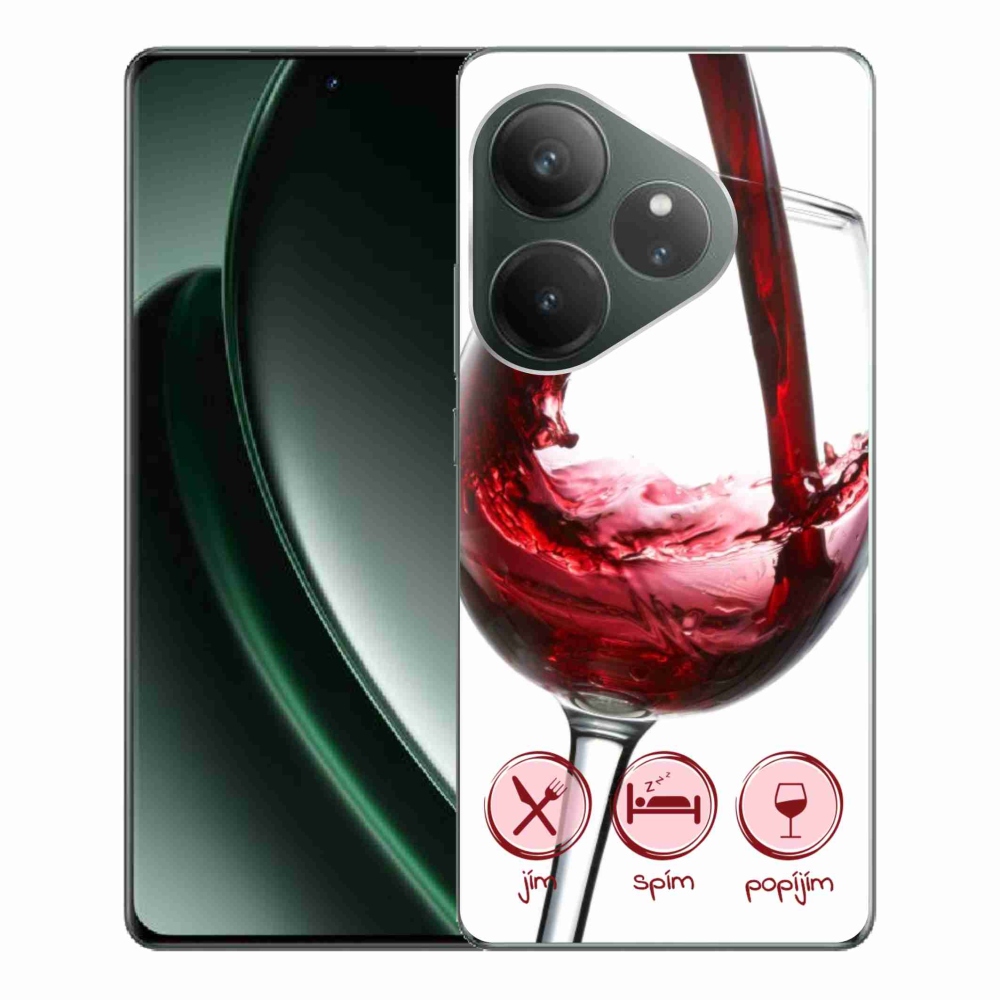 Gél tok mmCase a Realme GT 6 5G/GT 6T 5G számára - borospohár piros