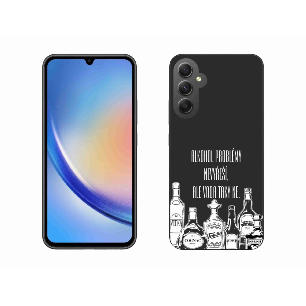 Gél borító mmCase Samsung Galaxy A34 5G - vicces szöveg fekete háttérrel