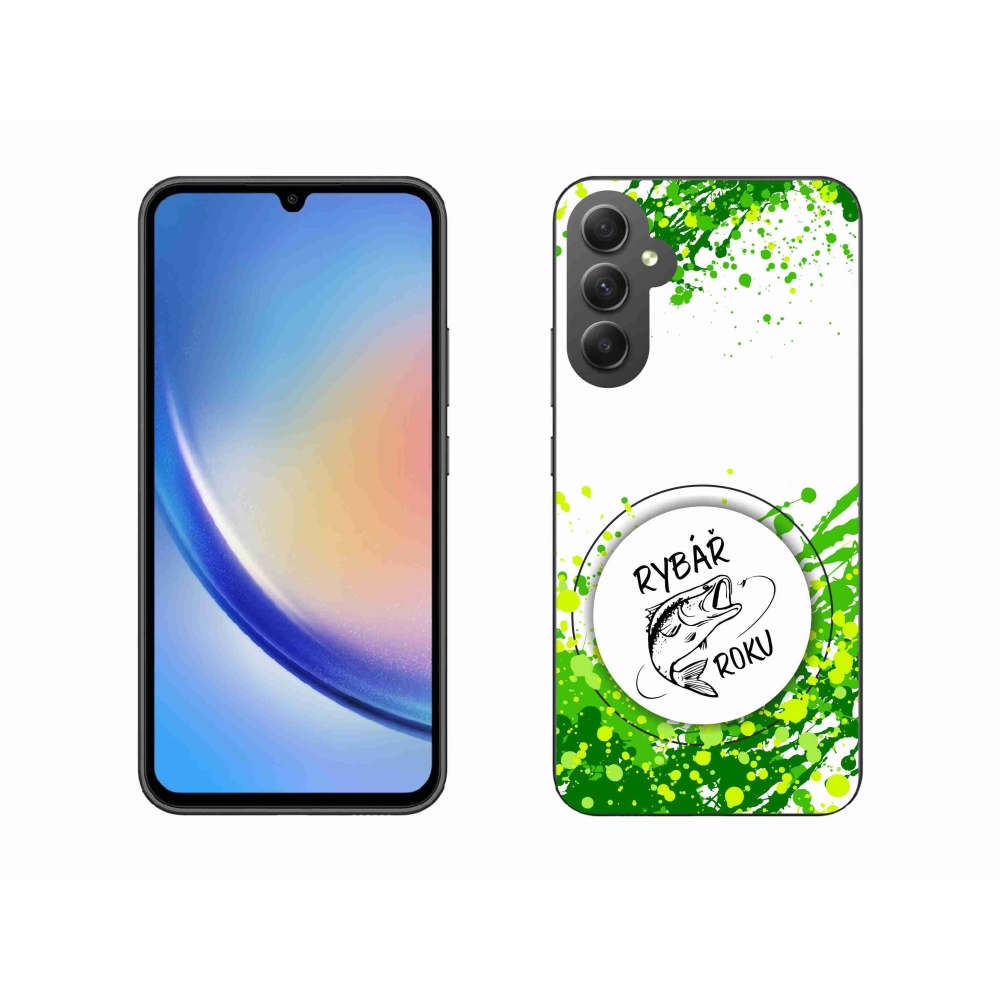 Zselés borító mmCase Samsung Galaxy A34 5G - Az év horgásza fehér háttérrel