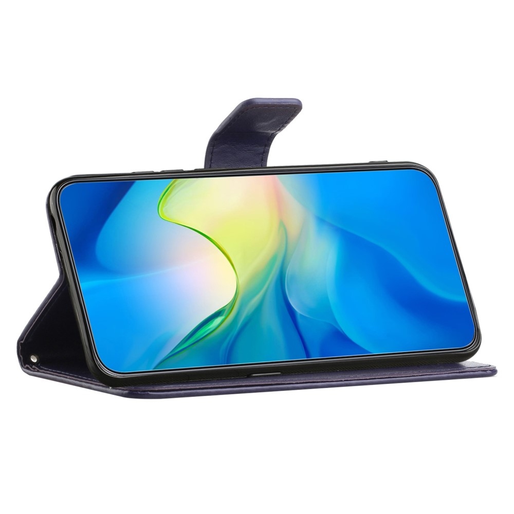 Virágos könyvtáska Samsung Galaxy A36 5G - sötétlila