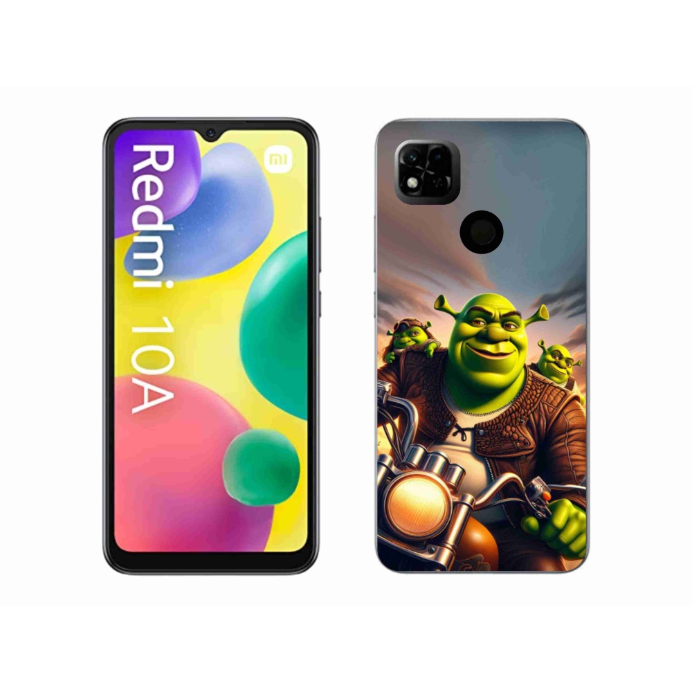 Gél borítás mmCase a Xiaomi Redmi 10A számára - Shrek egy motorkerékpáron