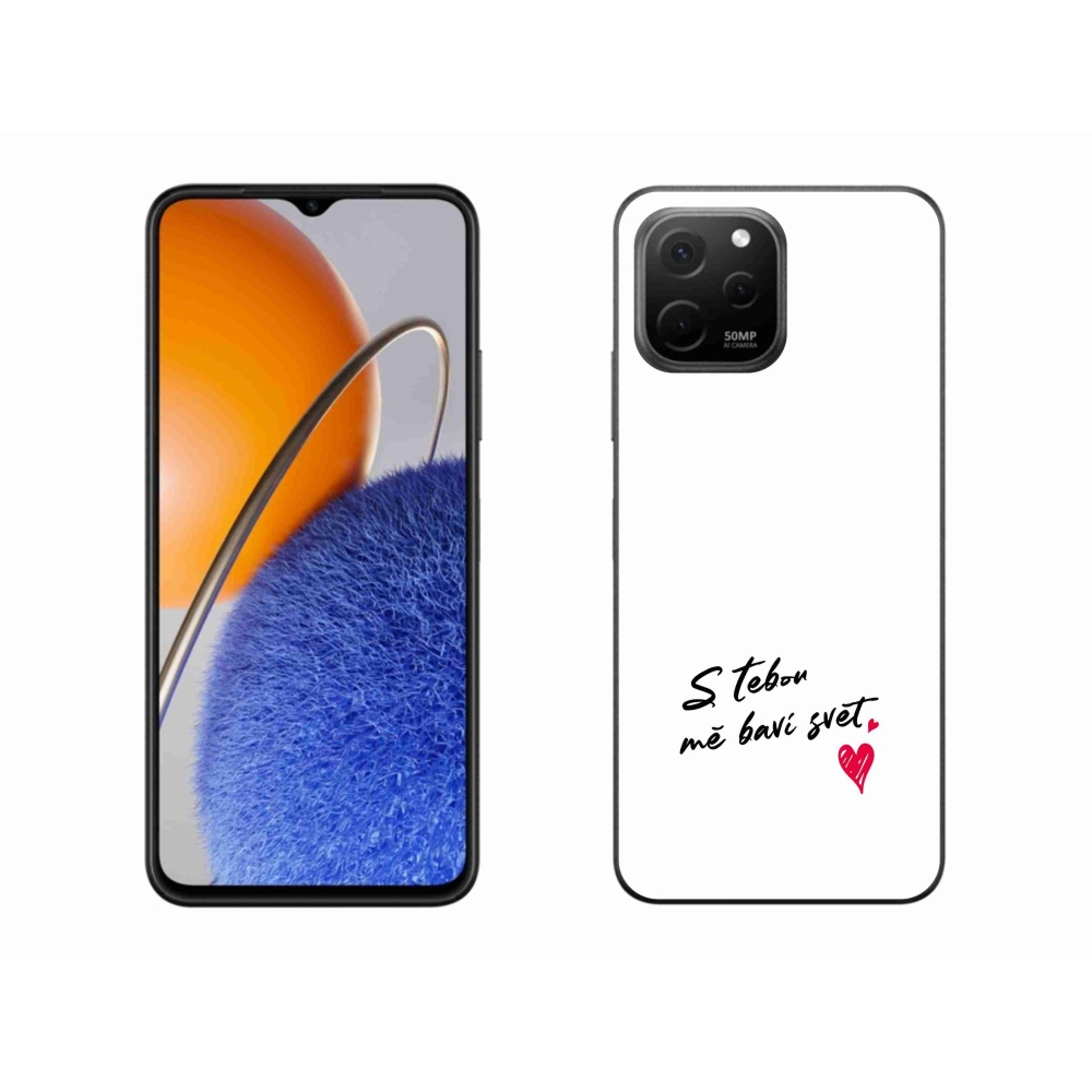 Gél borító mmCase a Huawei Nova Y61 készülékhez - szerelmes szöveg 1 fehér háttér