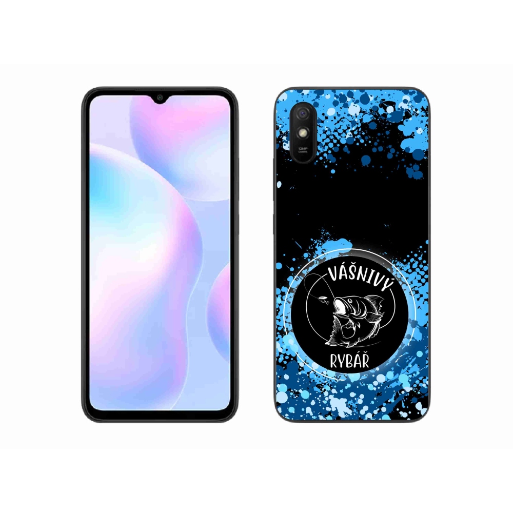 Gél borító mmCase a Xiaomi Redmi 9A - szenvedélyes halász fekete háttérrel
