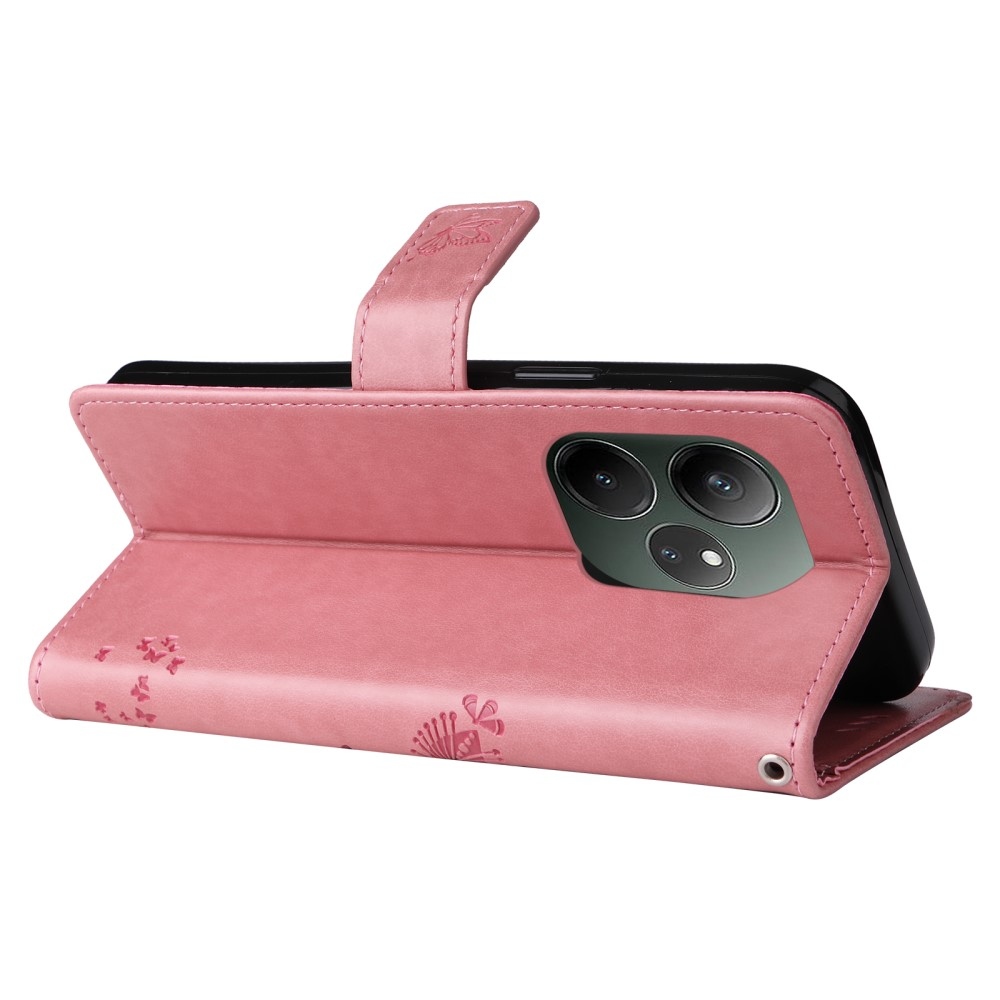 Fa könyvtáska a Realme GT 6 5G/GT 6T 5G számára - rózsaszín