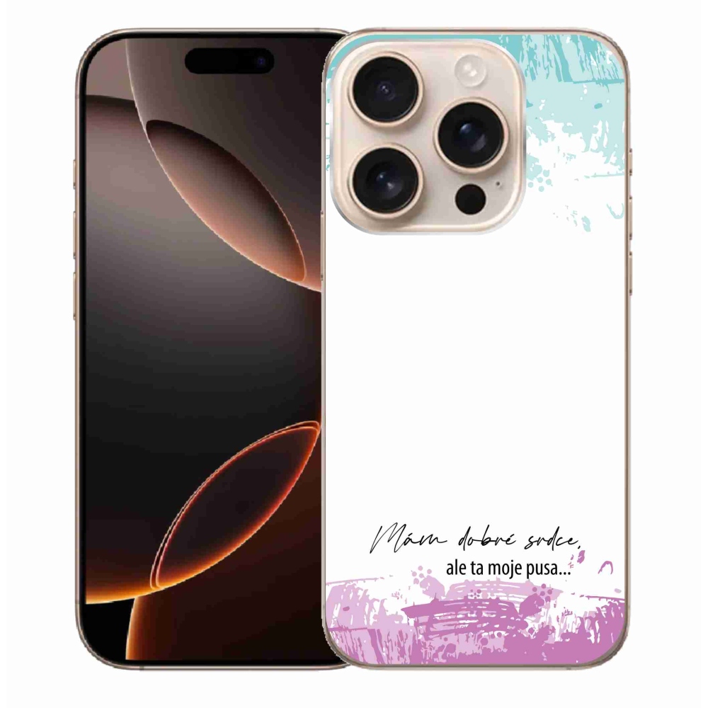 Gél borítás mmCase iPhone 16 Pro Max készülékhez - vicces szöveg 3 fehér háttér