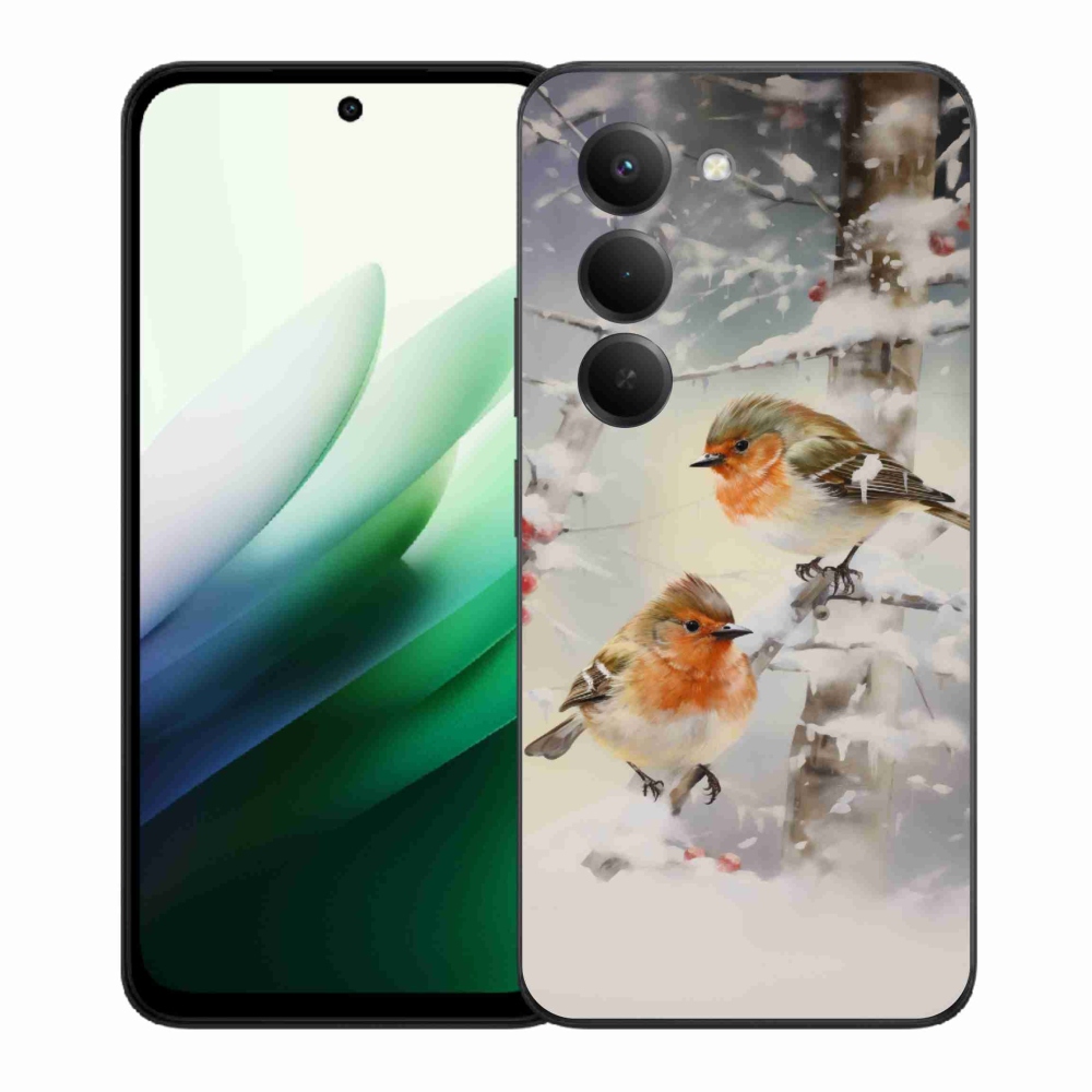 Gél borítás mmCase a Xiaomi Redmi 15 5G számára - madarak télen