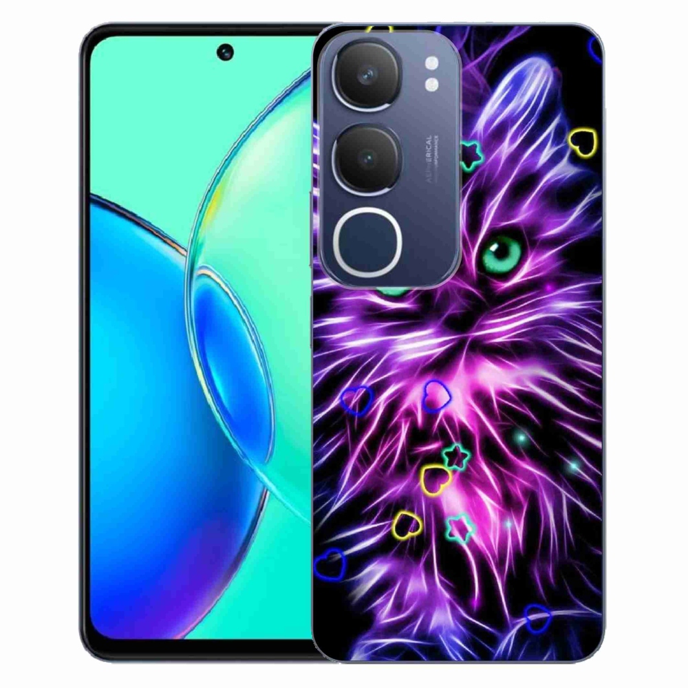 Gélfedél mmCase a Vivo Y19s-en - absztrakt macska