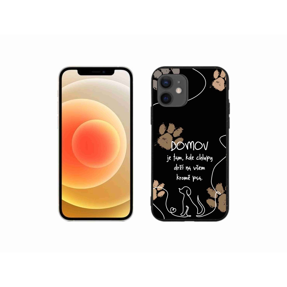 Gél borítás mmCase iPhone 12 mini készülékhez - kutyamotívum fekete háttér