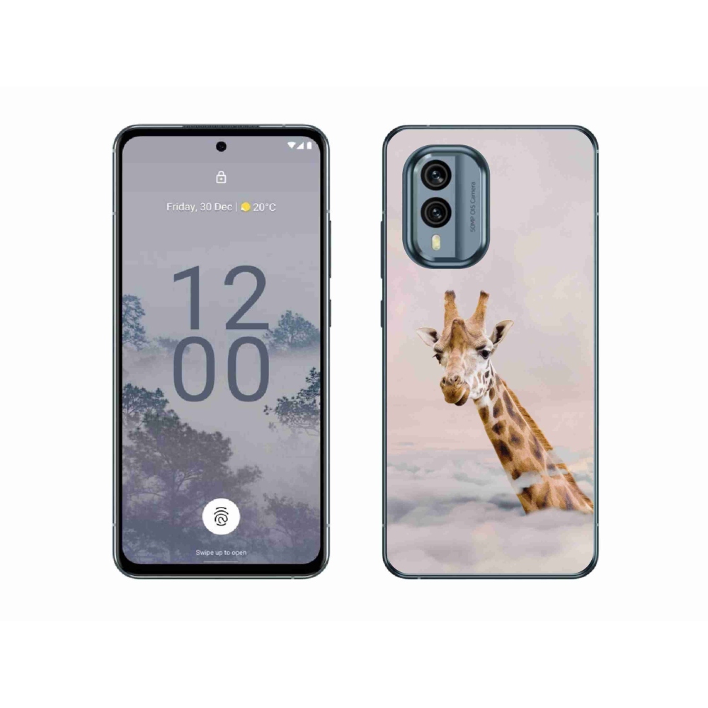 Zselés borítás mmCase a Nokia X30 5G készülékhez - zsiráf a felhőkben