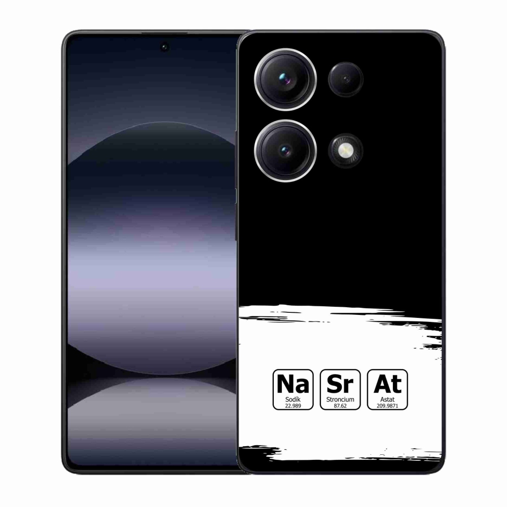 Gél borító mmCase a Xiaomi Redmi Note 14S-hez - kémiai elemek fehér és fekete háttérrel