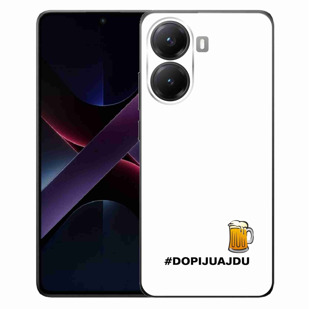 Gél borítás mmCase a Xiaomi Poco X7 Pro 5G számára - sör motívum 1 fehér háttér