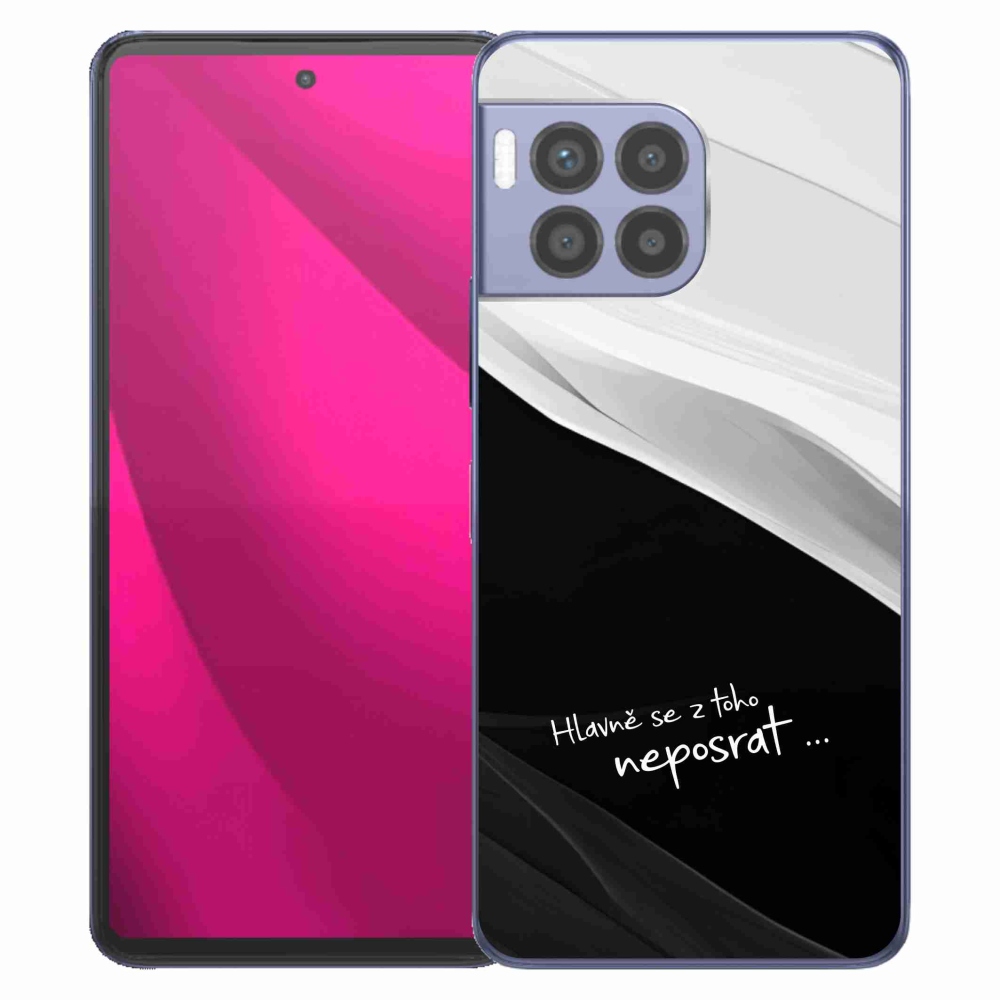 Zselés borító mmCase a T-Mobile T Phone 2 Pro készülékhez - vicces szöveg 13 fekete-fehér háttérrel