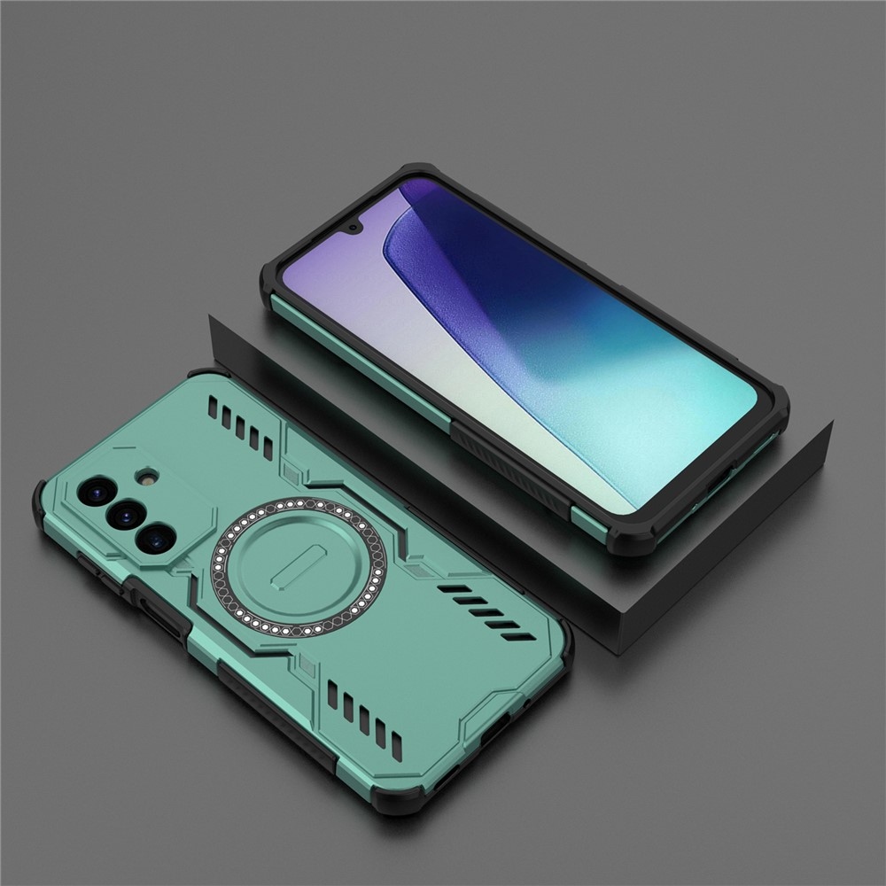 Üreges, tartós védőburkolat MagSafe-val a Samsung Galaxy A17 4G/5G készülékre - zöld színű