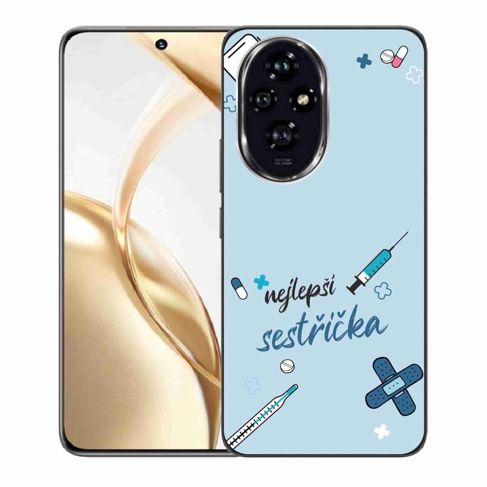 Gél borító mmCase a Honor 200 5G-n - a legjobb kishúg kék háttérrel