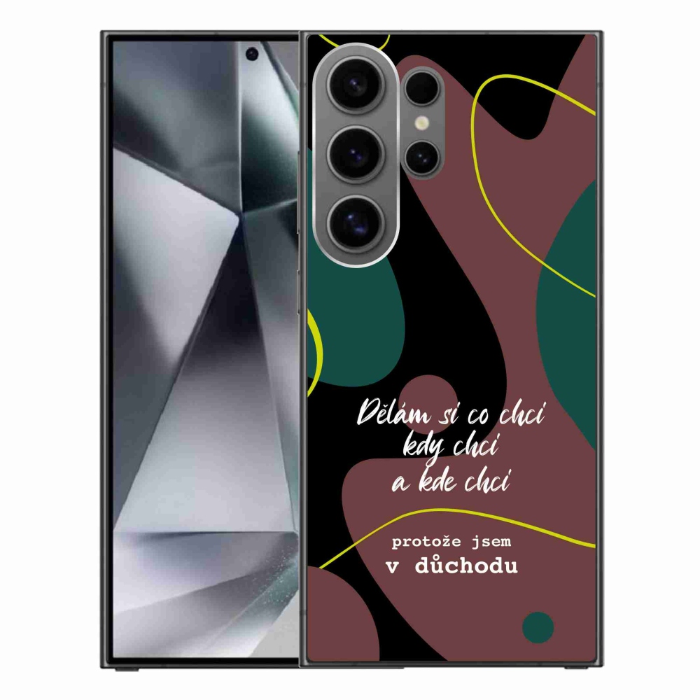 Gél borító mmCase Samsung Galaxy S24 Ultra készülékhez - vicces szöveg 10 fekete háttér