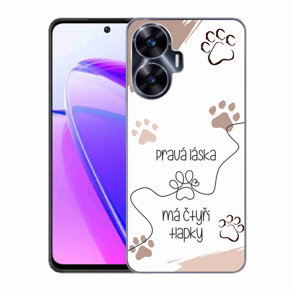 Zselés borító mmCase a Realme C55 készülékhez - kutyamotívum 1 fehér háttér