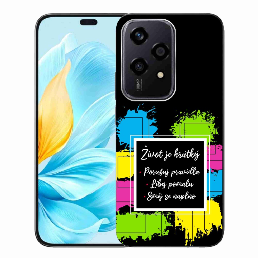 Zselés borítás mmCase a Honor 200 Lite 5G készülékhez - Idézet 5 fekete háttér