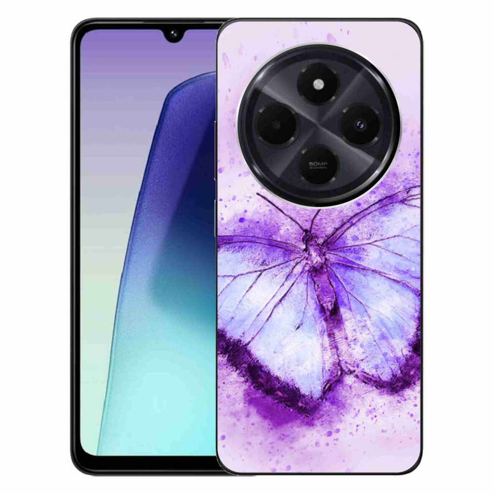 Gél borítás mmCase a Xiaomi Redmi 14C/Poco C75-hez - lila pillangó