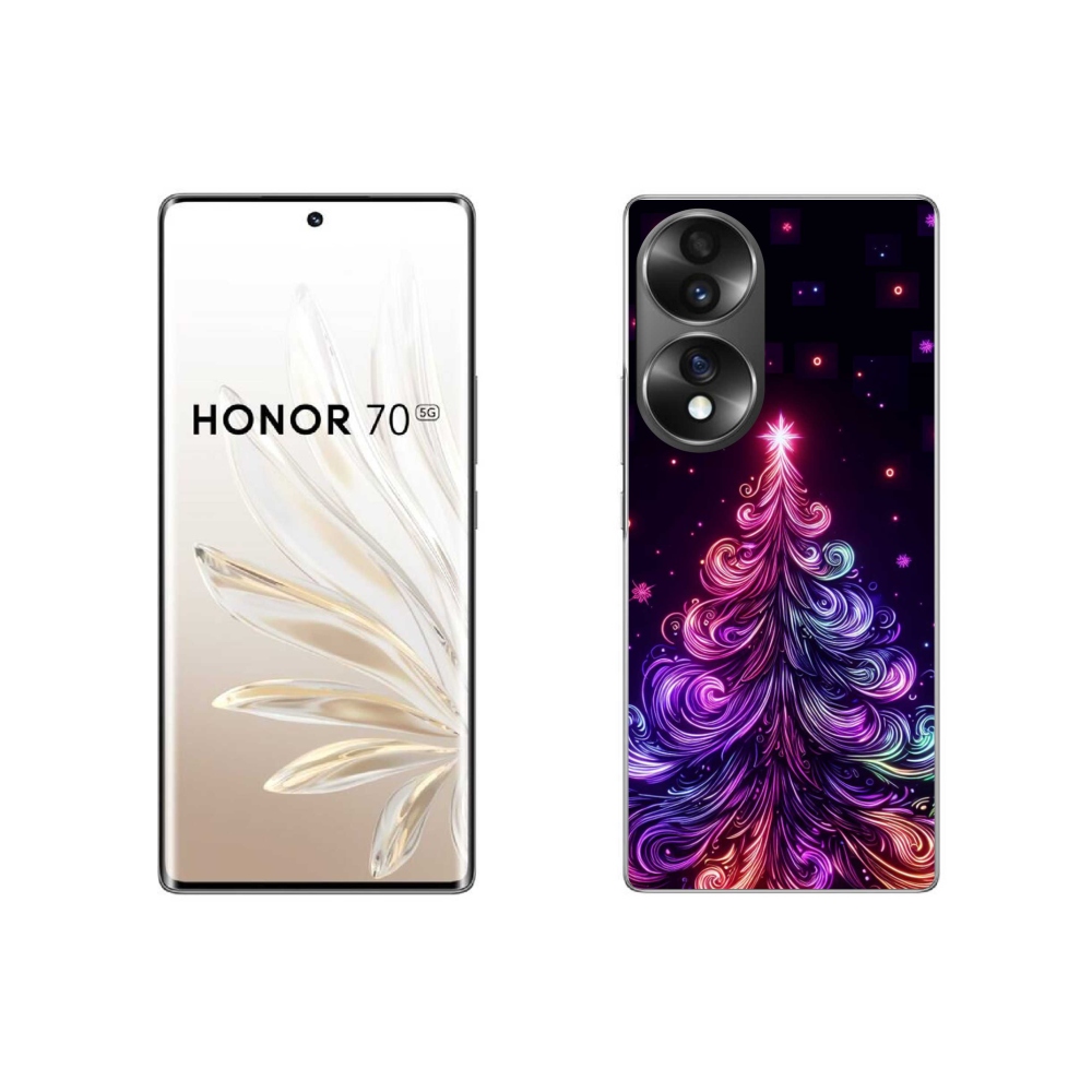 Zselés borítás mmCase a Honor 70-hez - neon karácsonyfa 1