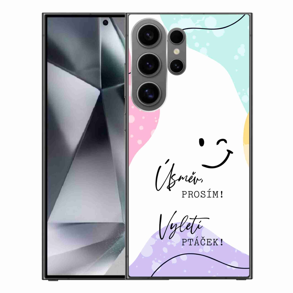 Gél borító mmCase Samsung Galaxy S24 Ultra - vicces szöveg 4 fehér háttérrel