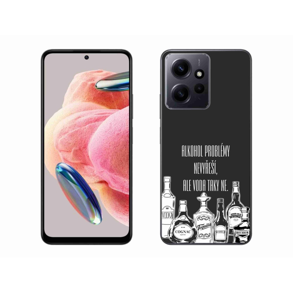 Gél borító mmCase a Xiaomi Redmi Note 12 4G-hez - vicces szöveg fekete háttérrel