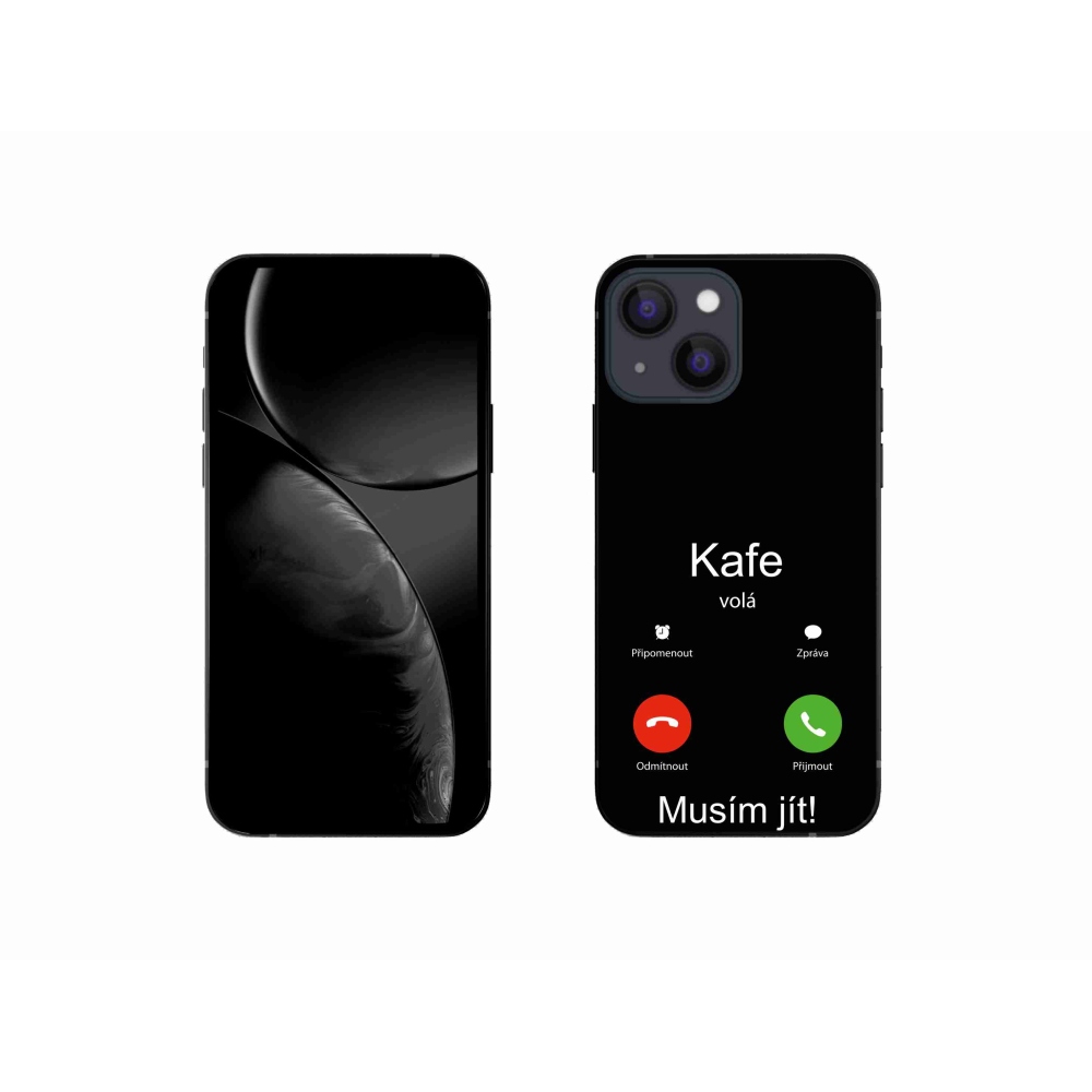 Gél borítás mmCase iPhone 13 mini 5.4 készülékhez - kávé hívás fekete háttérrel
