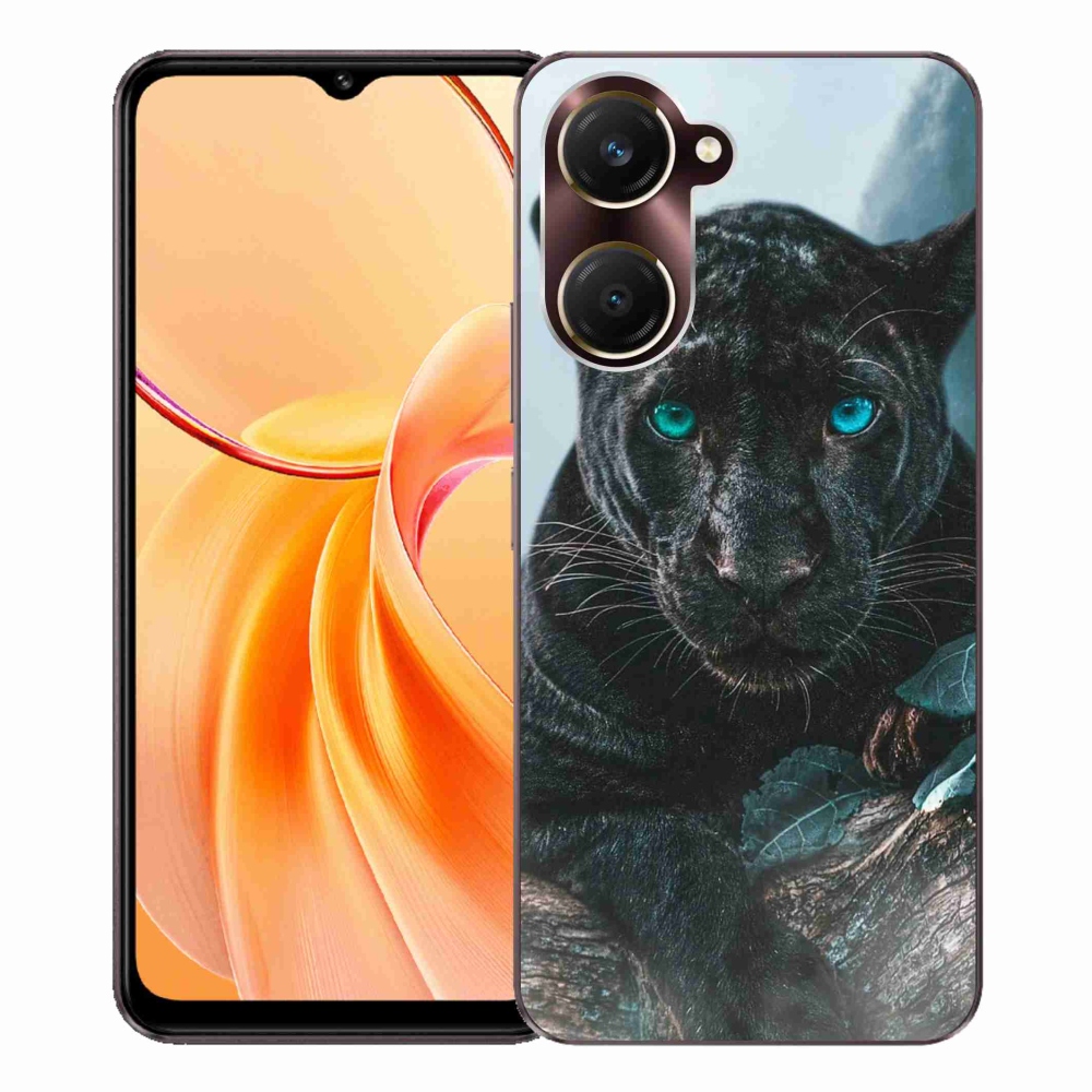 Gél borítás mmCase a Vivo Y28s 5G-hez - fekete párduc